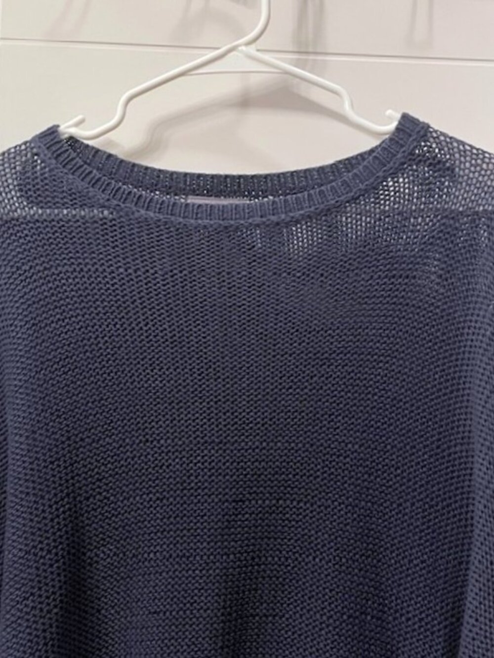 Wooden Ships Open Knit Sweater Navy Blue Small/Medium Coastal Beachy Nautical - Picture 3 of 13